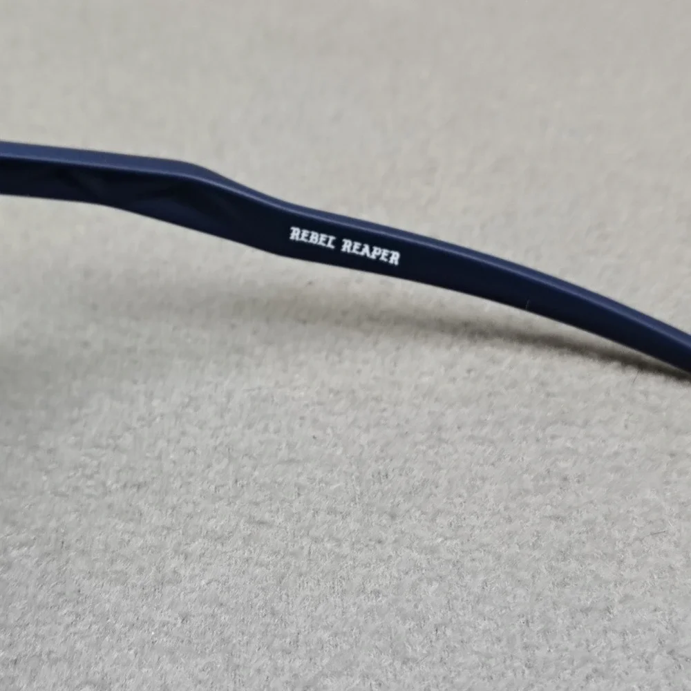 Mens Sunglasses One Piece Wrap Blue Mirror Biker Boating Shades Python Style New